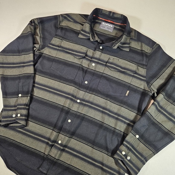 Simms Other - Simms Gallatin Flannel Shirt Mens L Pearl Snap Fishing Western Coastal Cowboy